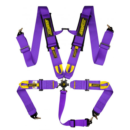 Bezpečnostné pásy a príslušenstvo 5 bodové športové bezpečnostné pásy RACES Motorsport 3" (76mm), fialová | race-shop.sk