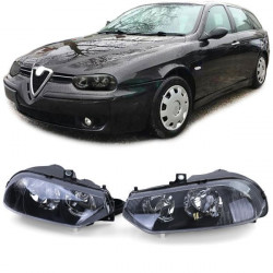 Predné svetlá tmavé čierne pre ALFA Romeo 156 97-03