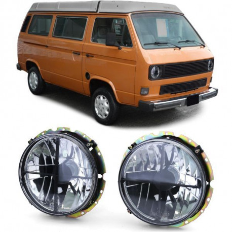 Osvetlenie číre Tmavé Predné svetlá s krížom pre VW T2 73-79 + T3 79-92 | race-shop.sk
