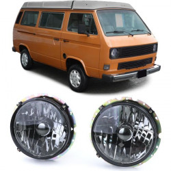 Predné svetlá čierne tmavé H4 (pár) pre VW T2 73-79 + T3 79-92