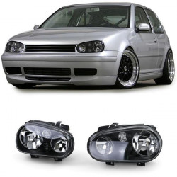 Predné svetlá tmavé H7 H1 H3 s hmlovkami čierne pre VW Golf 4 97-03