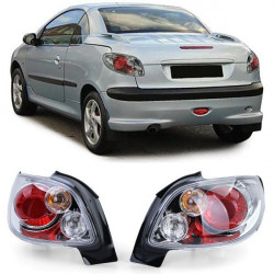 Číre zadné svetlá chrom pre Peugeot 206 CC Coupe/ cabrio 00-08