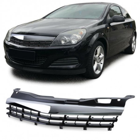 Body kit a vizuálne doplnky Maska chladiča bez loga chrom pre Opel Astra H GTC TwinTop 05-10 | race-shop.sk