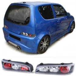 RACES zadné svetlá pre Fiat Seicento 600 1998-2009, číra, čierna