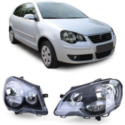 GTI Cup Predné svetlá čierne - (set) pre VW Polo 9N3 05-09