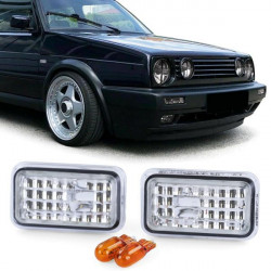 Priesvitné smerovky chrom pre VW Golf 1 2 Polo 86C Jetta Corrado Scirocco