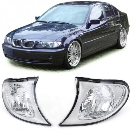 Osvetlenie RACES predné smerovky pre BMW 3 Series E46 Sedan Touring 01-05, číra, chróm | race-shop.sk