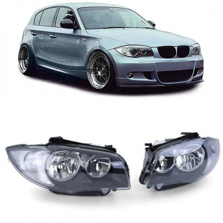 Osvetlenie čierne Predné svetlá H7 (pár) vhodné pre BMW E81 E82 E87 E88 od 04 | race-shop.sk