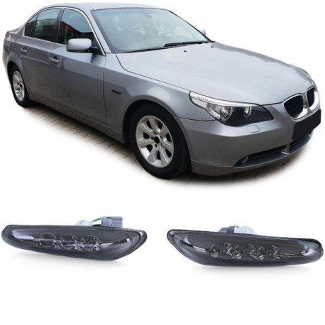 Osvetlenie RACES LED bočné smerovky pre BMW E46 E60 E61 X3 E83, čierno-dymová | race-shop.sk