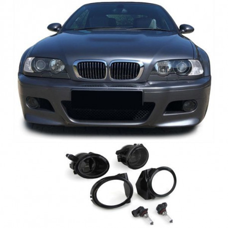 Osvetlenie RACES hmlové svetlá pre BMW E39 M5 E46 M3 (HB4), číra, čierna | race-shop.sk