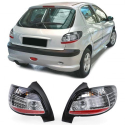 Led Zadné svetlá čierne chrom pre Peugeot 206 od 98